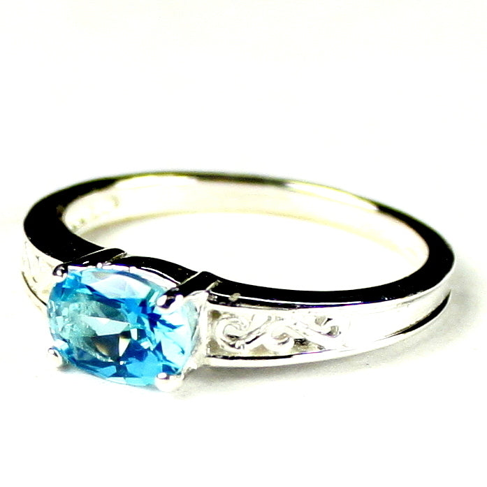 SR362Swiss Blue Topaz925 Sterling Silver Ladies Ring Image 2