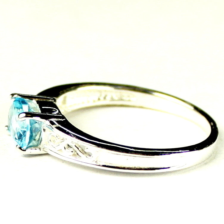 SR362 Swiss Blue Topaz 925 Sterling Silver Ladies Ring Image 3