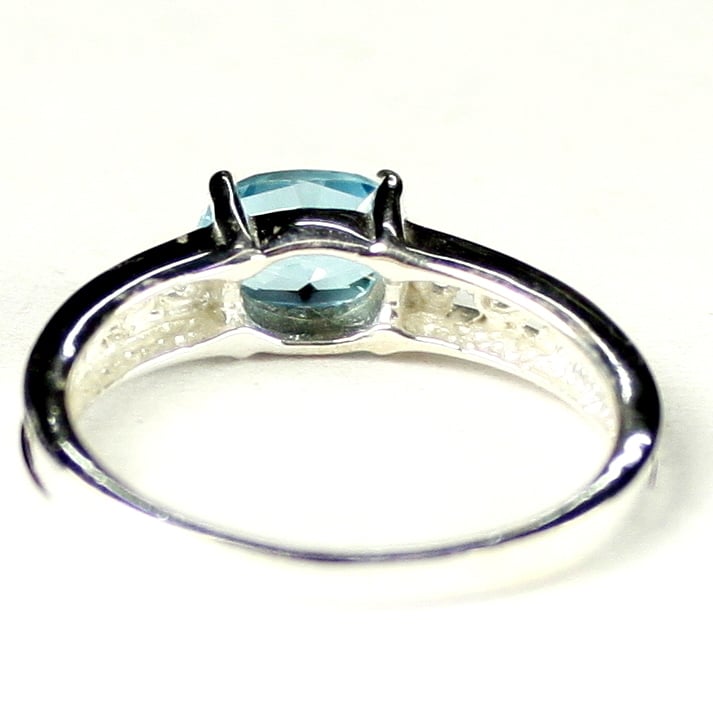 SR362 Swiss Blue Topaz 925 Sterling Silver Ladies Ring Image 4