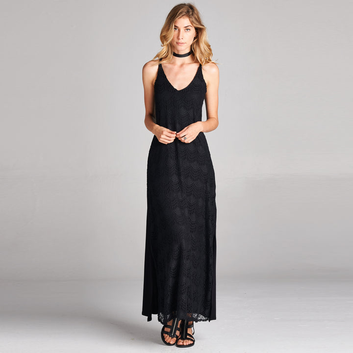 Chantilly Knit Lace Maxi Dress Image 2