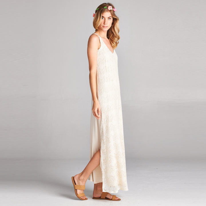 Chantilly Knit Lace Maxi Dress Image 4