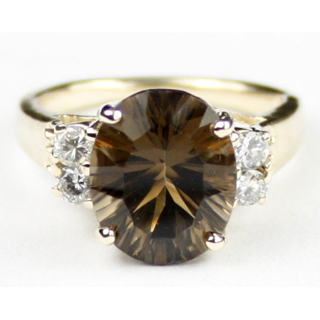 R123 Smoky Quartz 10KY Gold Ladies Ring Image 1