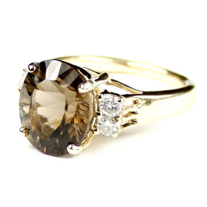 R123 Smoky Quartz 10KY Gold Ladies Ring Image 2