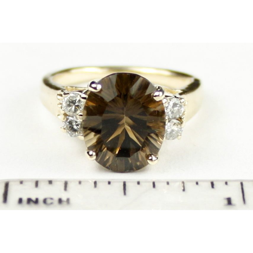 R123 Smoky Quartz 10KY Gold Ladies Ring Image 4