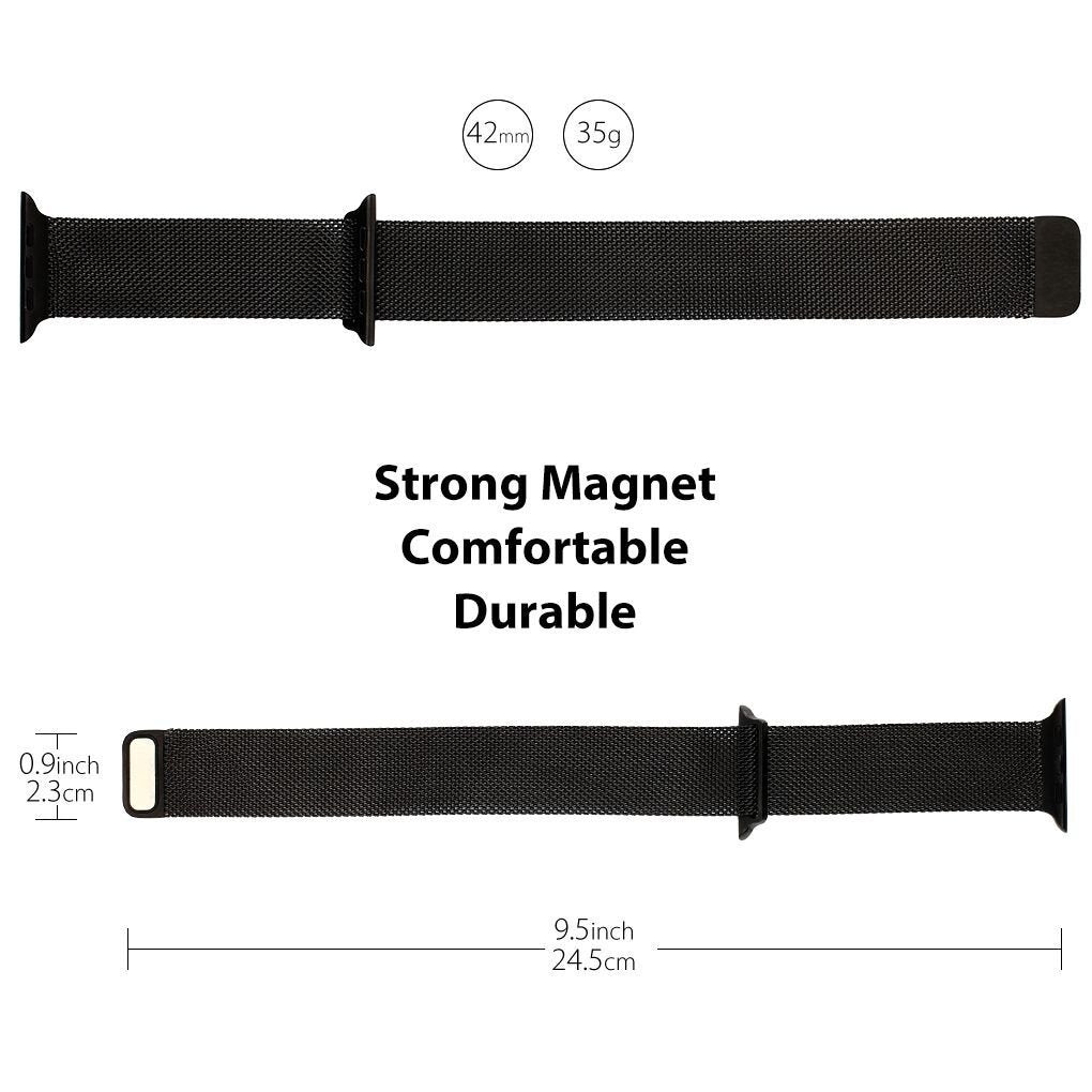 Watch Band For Apple, Magnetic Closure Clasp Mesh Loop Milanese Stainless Steel Bracelet Strap for Apple iWatch Sport & Image 3