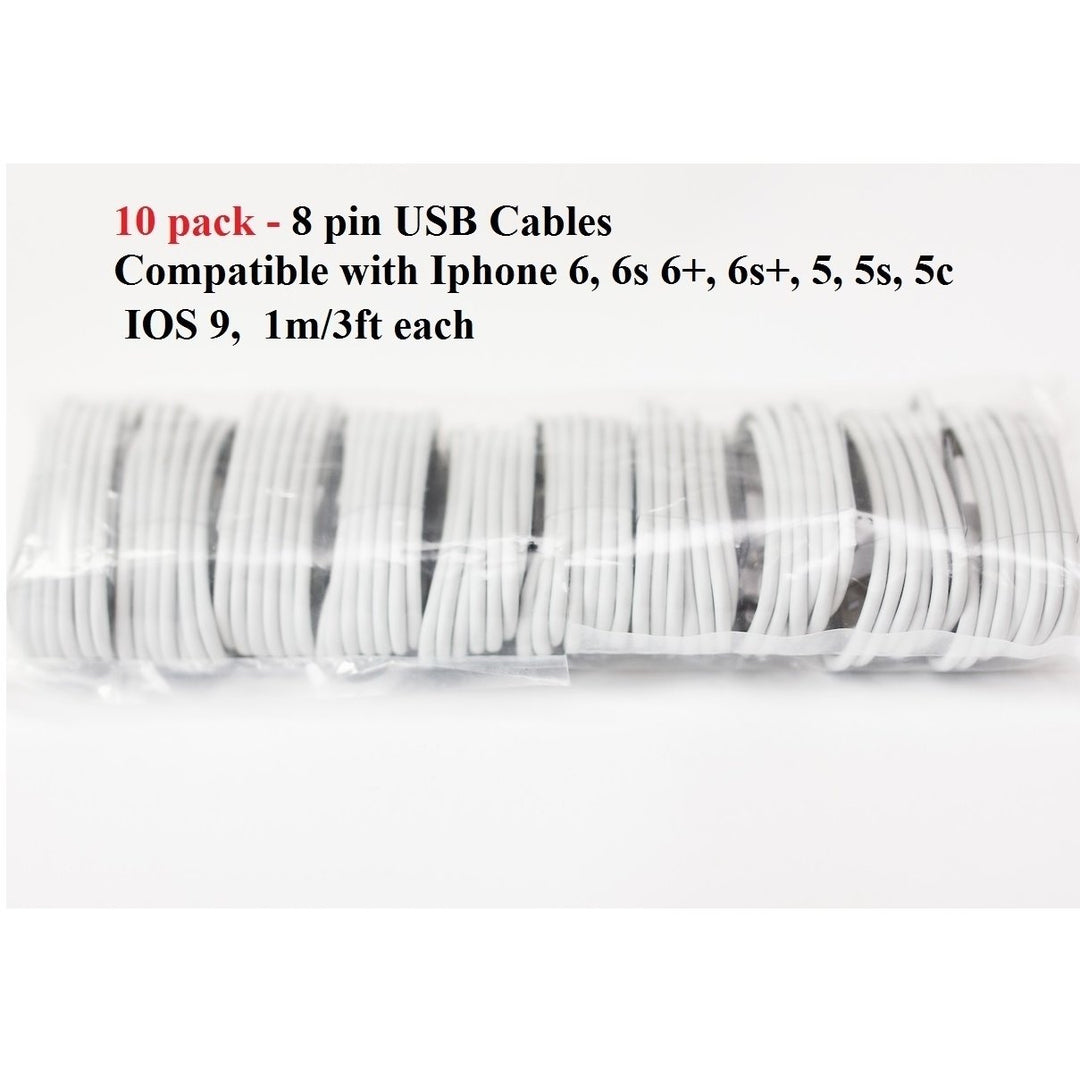 Wholesale 10x 8 Pin USB Data Sync Charger Cable IOS9 iPhone 6 6s 6plus 5 5s 5c Image 1