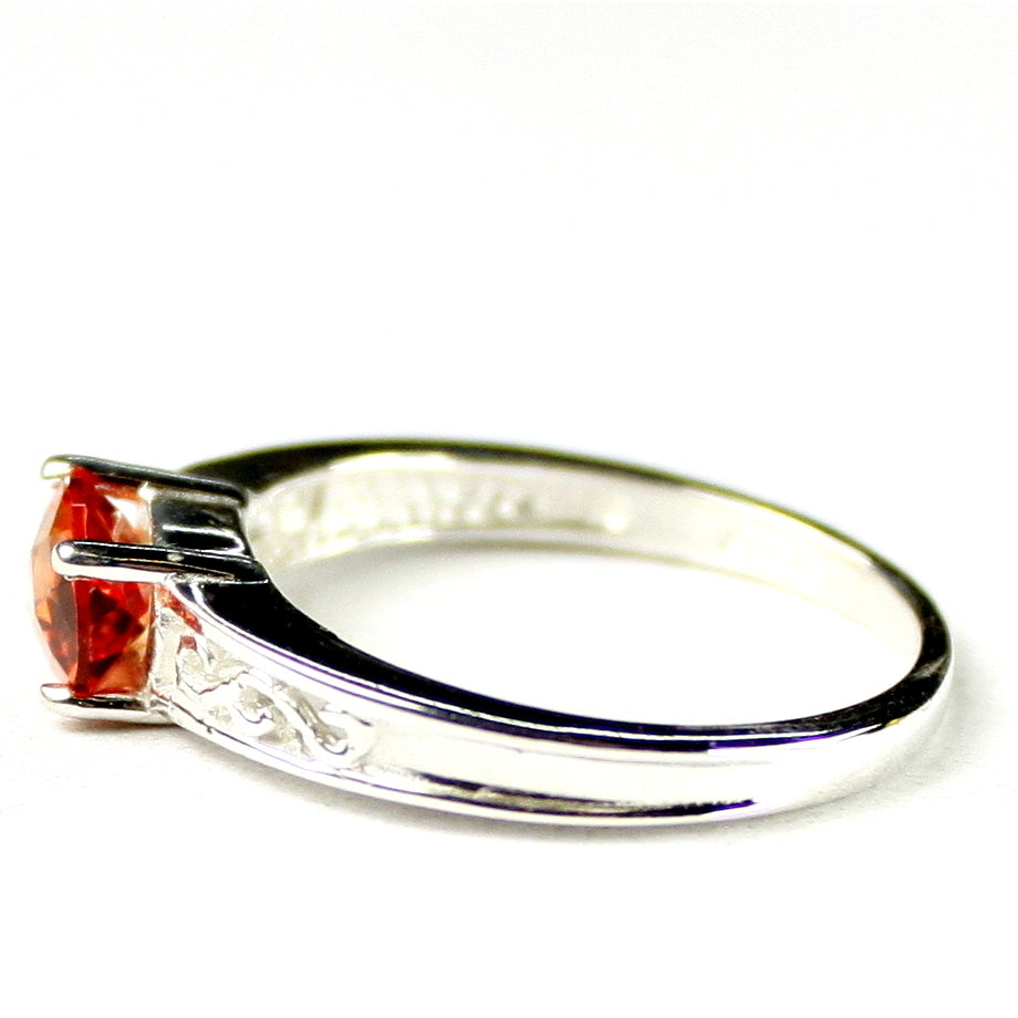 SR362 Created Padparadsha Sapphire 925 Sterling Silver Ring Image 3