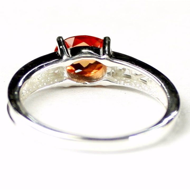 SR362 Created Padparadsha Sapphire 925 Sterling Silver Ring Image 4