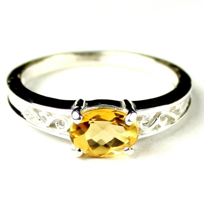 SR362 Citrine 925 Sterling Silver Ring Image 1