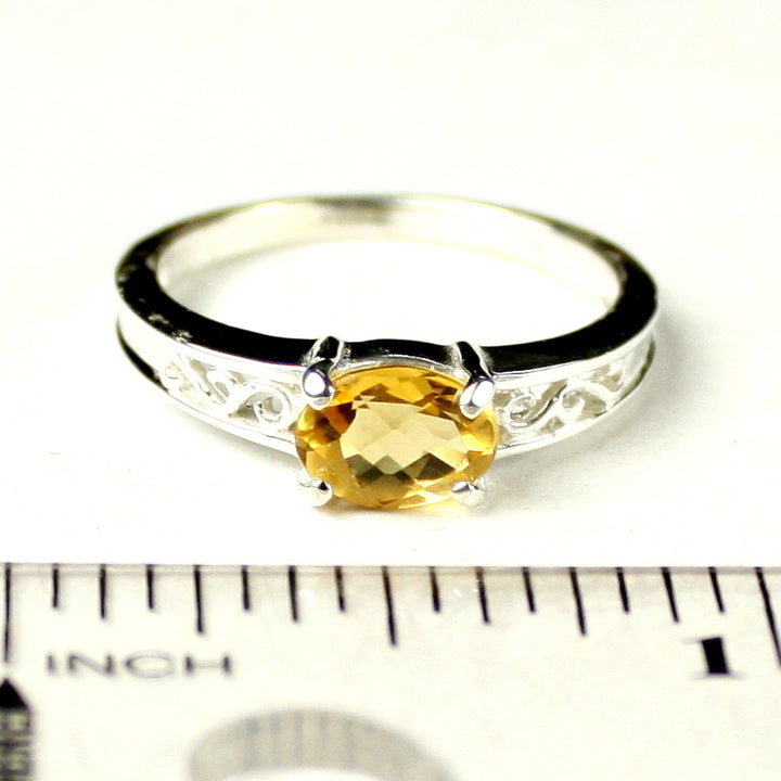 SR362 Citrine 925 Sterling Silver Ring Image 4