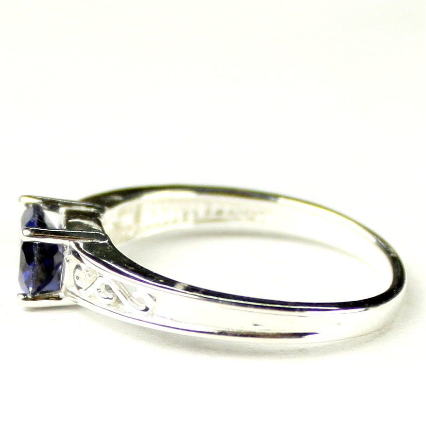 SR362 Created Blue Sapphire 925 Sterling Silver Ring Image 3