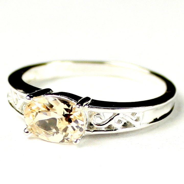 SR362 Champagne CZ 925 Sterling Silver Ring Image 2