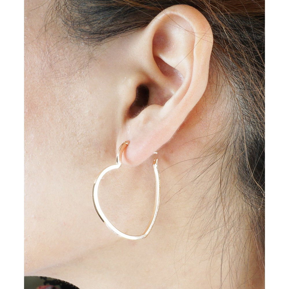 Heart Hoop Earrings Rose Gold Heart Shaped Hoop Earrings Rose Gold Hoop Earrings Everyday Hoop Earrings Image 2