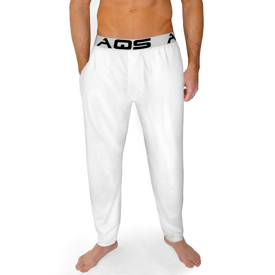 AQS Unisex White Lounge Pants Soft loose-fitting lounge pants Wide elastic Image 1