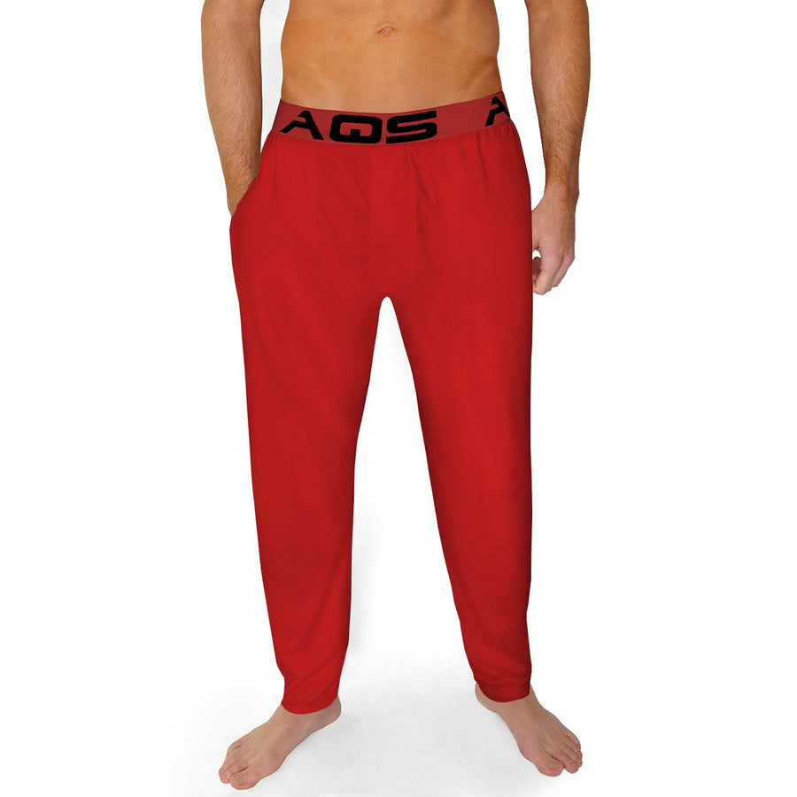 AQS Unisex Red Lounge Pants Soft loose-fitting lounge pants Wide elastic Image 1