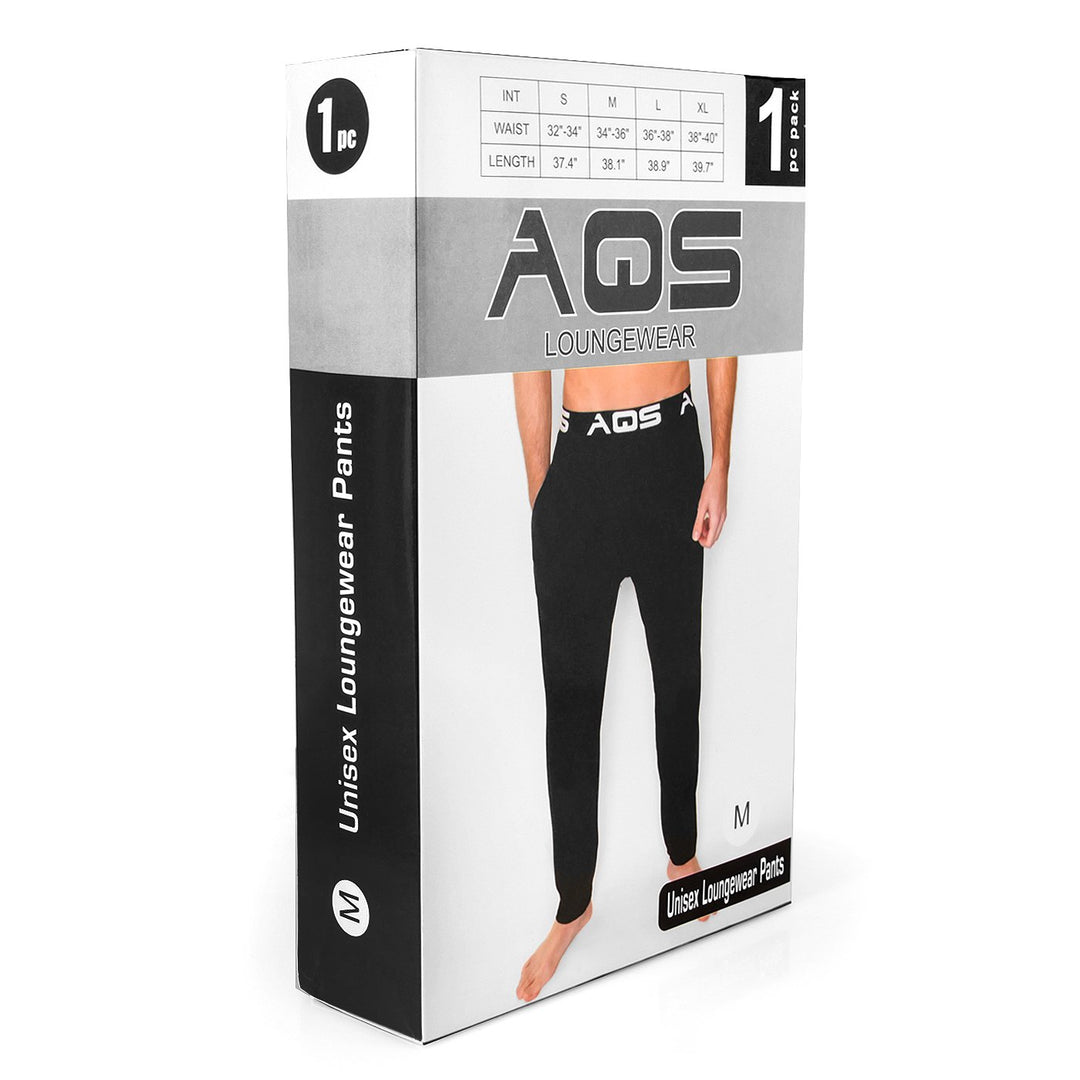 AQS Unisex Black/Orange Lounge Pants Soft loose-fitting lounge pants Wide Image 2