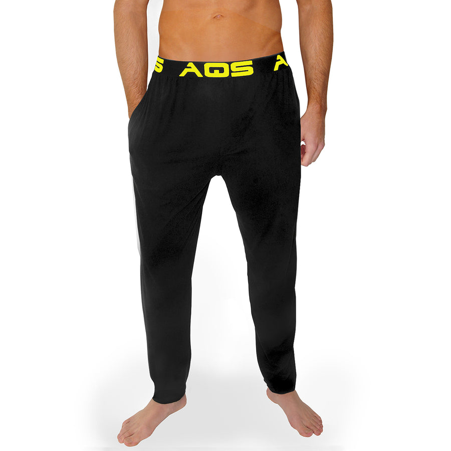 AQS Unisex Black/YellowLounge Pants Image 1