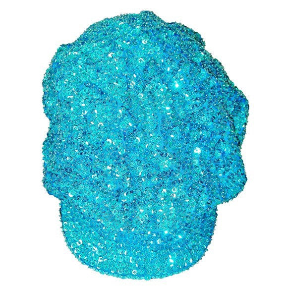 Sequin Newsboy Brando Cabbie Cap TURQUOISE Blue Image 1