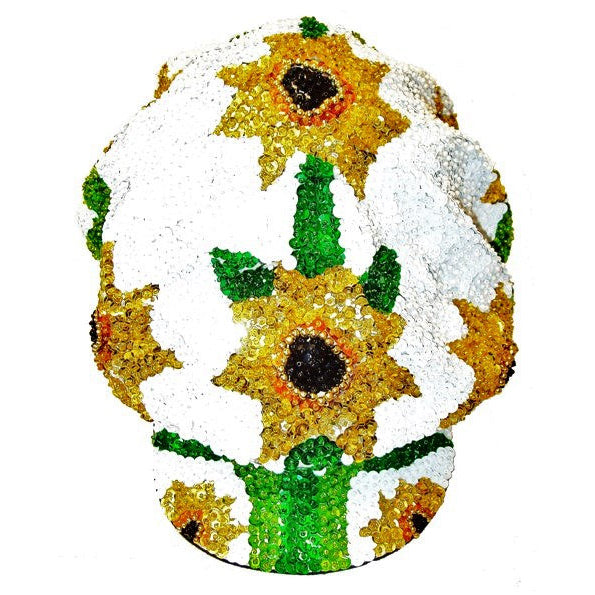 Sequin Newsboy Brando Cabbie Cap White SUNFLOWER Image 1