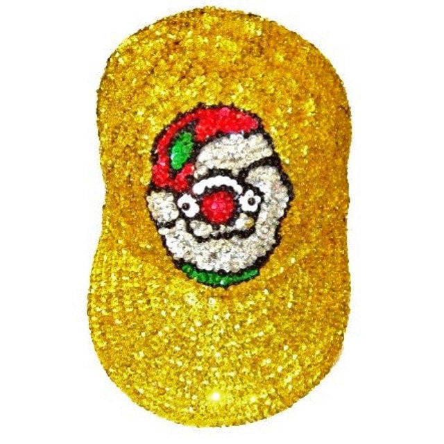 Sequin Baseball Cap SANTA Gold Christmas Holidays Xmas Image 1