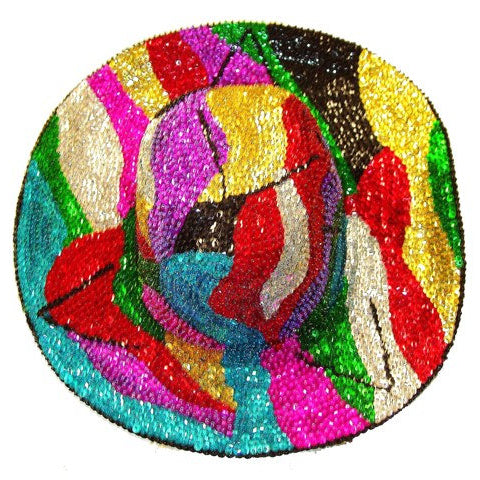 Sequin Cowboy Cowgirl Hat Multicolor RAINBOW Image 1