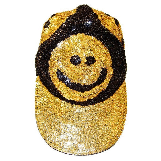 Sequin Baseball Cap HAPPY FACE Image 1