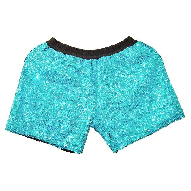 Sequin Shorts One Size TURQUOISE Image 1