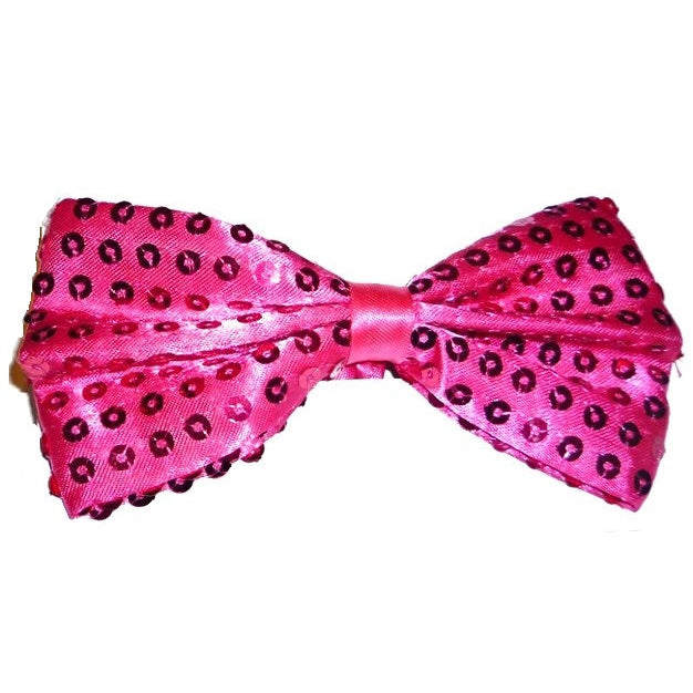 Sequined Bow Tie Hot PINK/FUSHIA Image 1