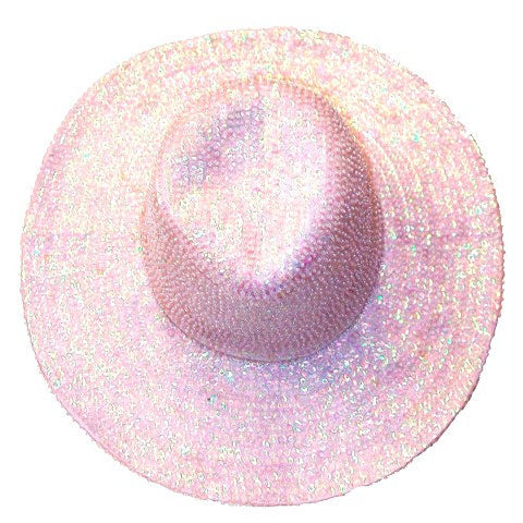 Sequin Cowboy Cowgirl Hat OPAL WHITE Bride Bridal Wedding Image 1