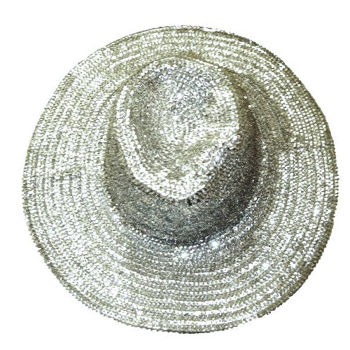 Sequin Cowboy Cowgirl Hat SILVER Rodeo Western Image 1
