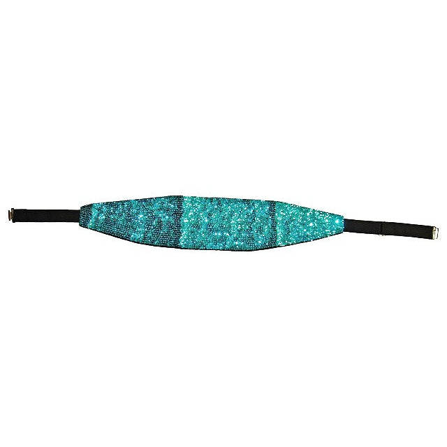 Sequin Cummerbund Belt TURQUOISE Aqua Blue Image 1