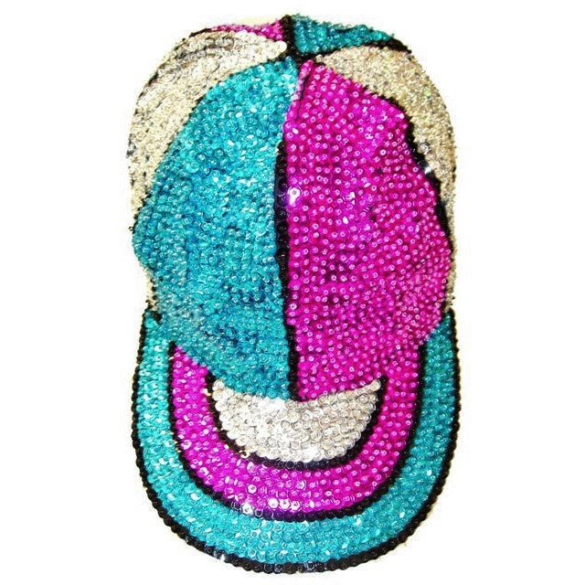 Sequin Baseball Cap Color Panels Multicolor Image 1