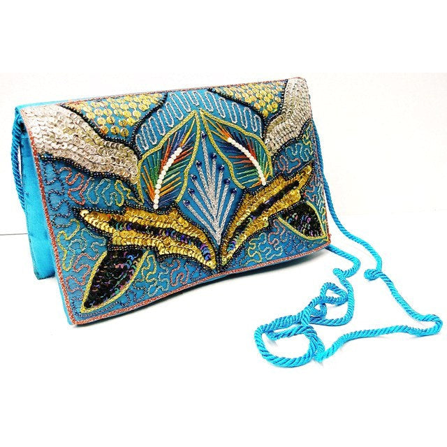 Sequin Beaded Purse TURQUOISE SP30 Image 1