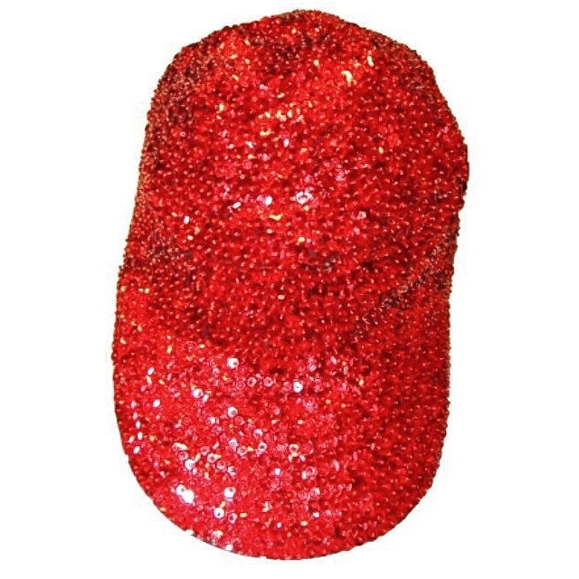 Sequin Baseball Cap RED Image 1