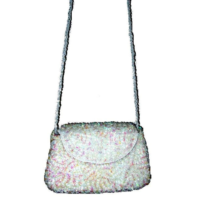 Sequin Beaded Purse OPAL WHITE SP14 Image 2