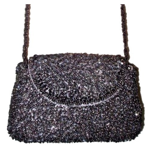 Sequin Beaded Purse BLACK SP14 Image 1