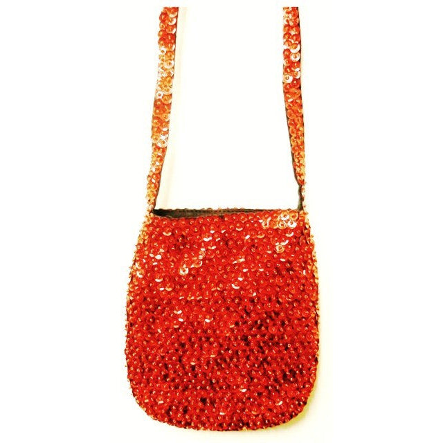 Sequin Beaded Purse RED Image 1