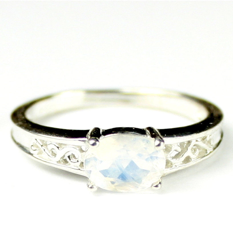 SR362Rainbow Moonstone925 Sterling Silver Ring Image 1