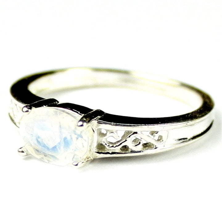 SR362 Rainbow Moonstone 925 Sterling Silver Ring Image 2