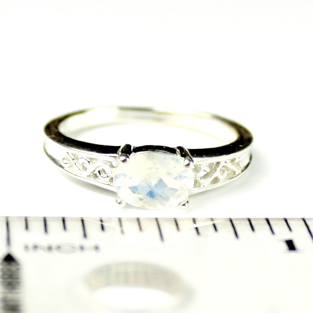 SR362Rainbow Moonstone925 Sterling Silver Ring Image 4