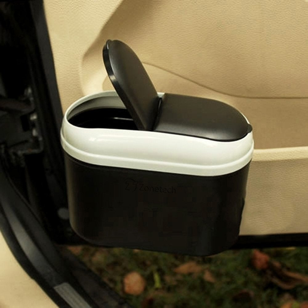 Zone Tech Traveling Portable Car Trash Can Black Vehicle Trash Bin Garbage Litter Rubbish Dirt Disposer Image 4