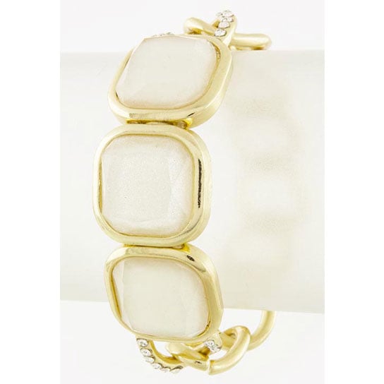 SQUARE Faceted Jeweled Link Bracelet Image 1