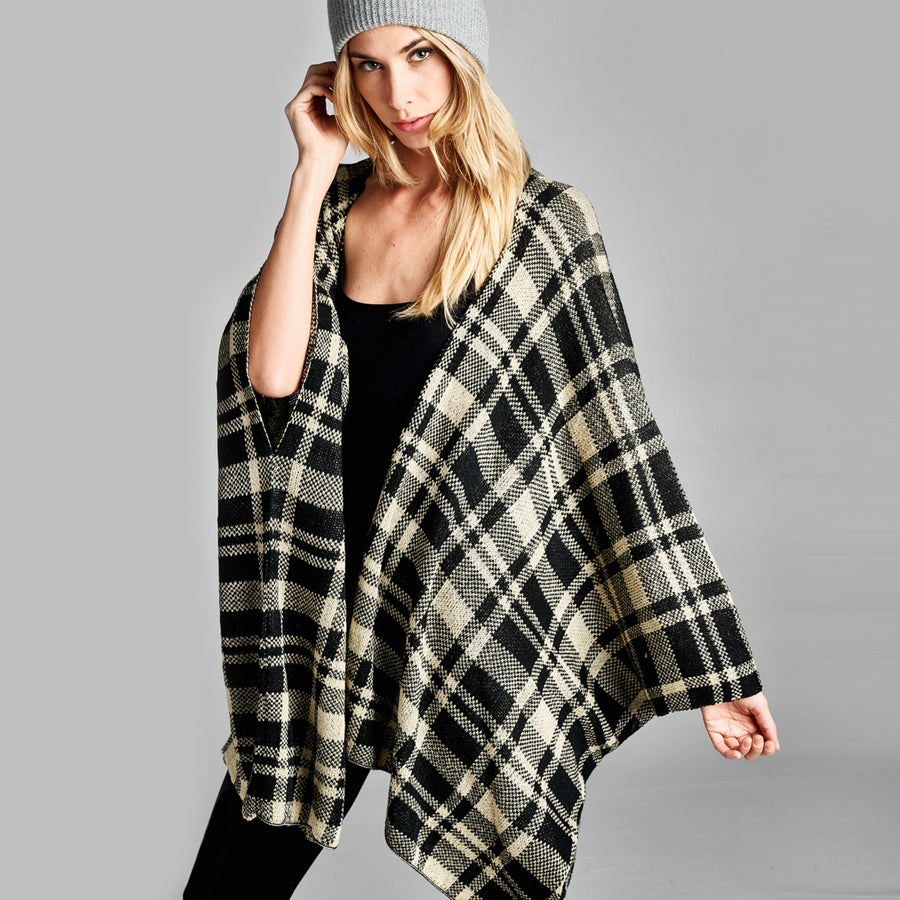 Get Your Plaid On Poncho *One Size* Image 1