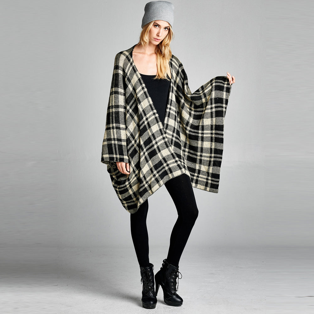Get Your Plaid On Poncho *One Size* Image 2