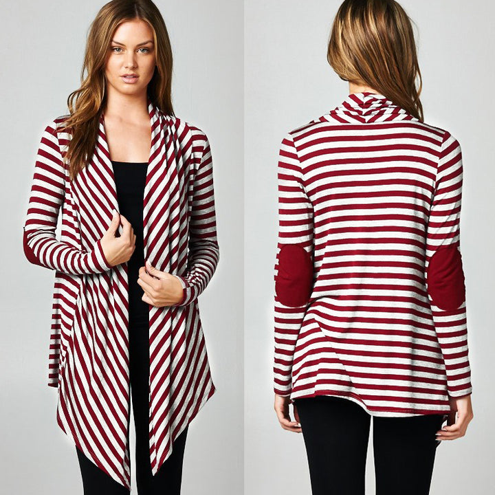Striped Cardigan w/Elbow Patches Image 1