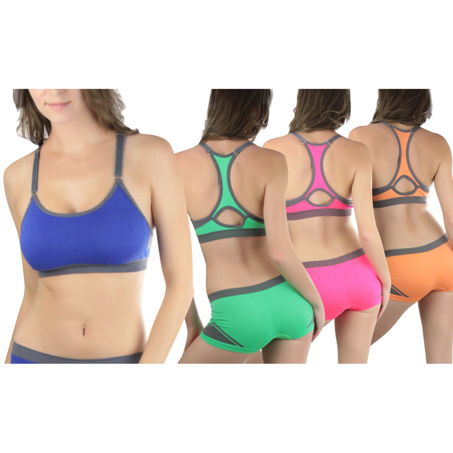 5-Pack of Womens Keyhole Colorblock Padded Bras Image 1