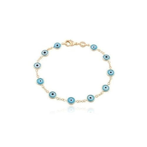 18k Gold Filled Light Blue Color Evil Eye Anklet bracelet Image 1