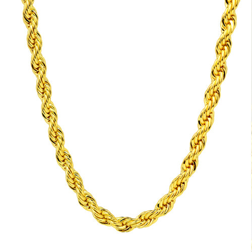 14K Yellow Gold 6MM Twist Rope Chain Necklace Unisex Image 1