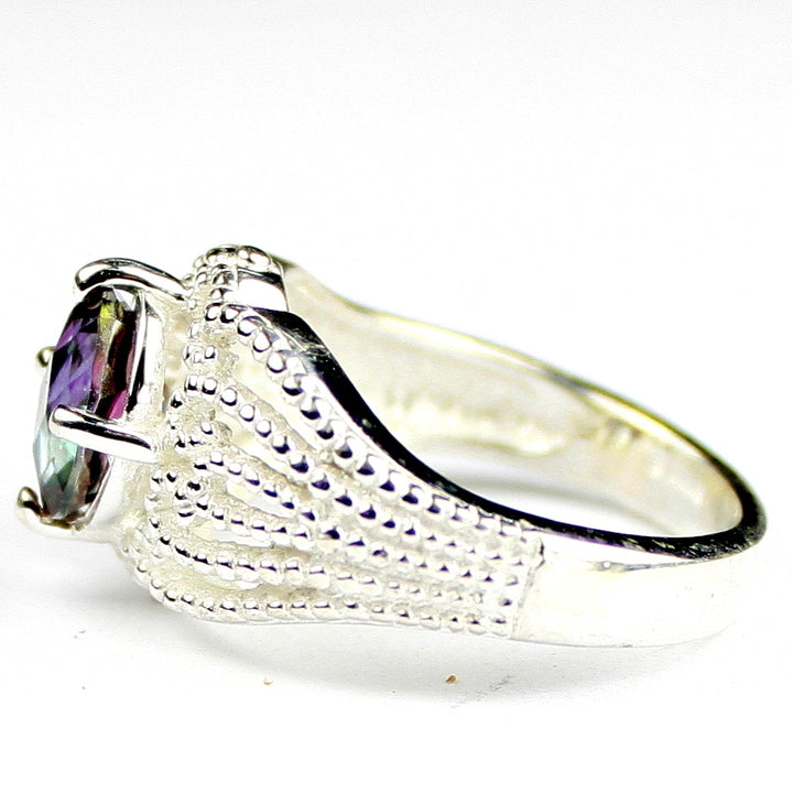 SR365 Mystic Fire Topaz 925 Sterling Silver Beaded ladies Ring Image 3