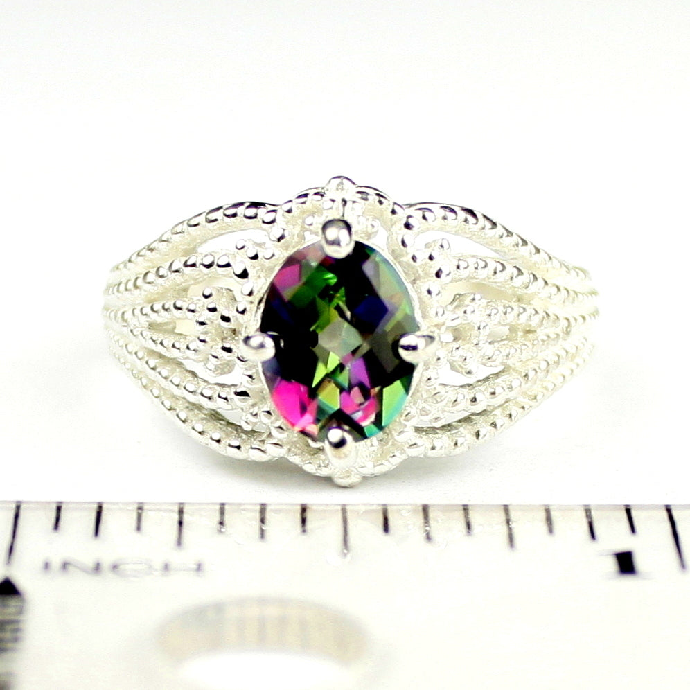 SR365 Mystic Fire Topaz 925 Sterling Silver Beaded ladies Ring Image 4